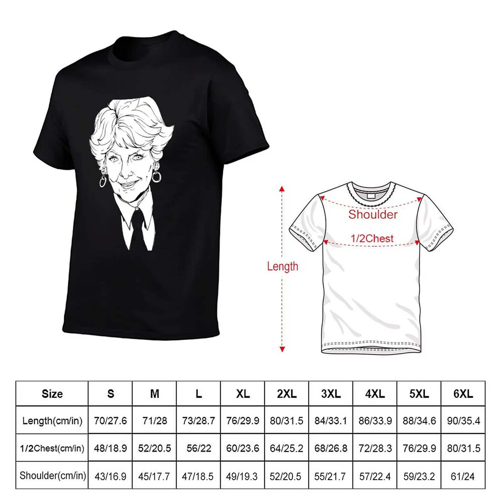 Elaine Stritch (White Fill) T-Shirt boys animal print cotton graphic tees mens funny t shirts