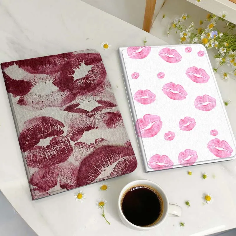 

Lipstick Kiss Pattern Print Tablet Case For Huawei Honor MatePad MediaPad Air 5 6 7 11 V6 V7 V8 V9 X9 X8 T10 T10s C5e T5 Gift