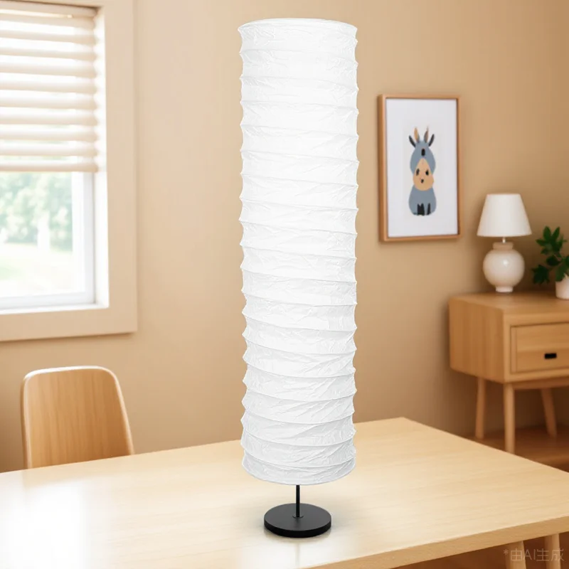 

Напольный светильник в современном скандинавском стиле, складной, с мягким светом, для спальни, гостиной, декора отеля, из рисовой бумаги, высокий, бумажный