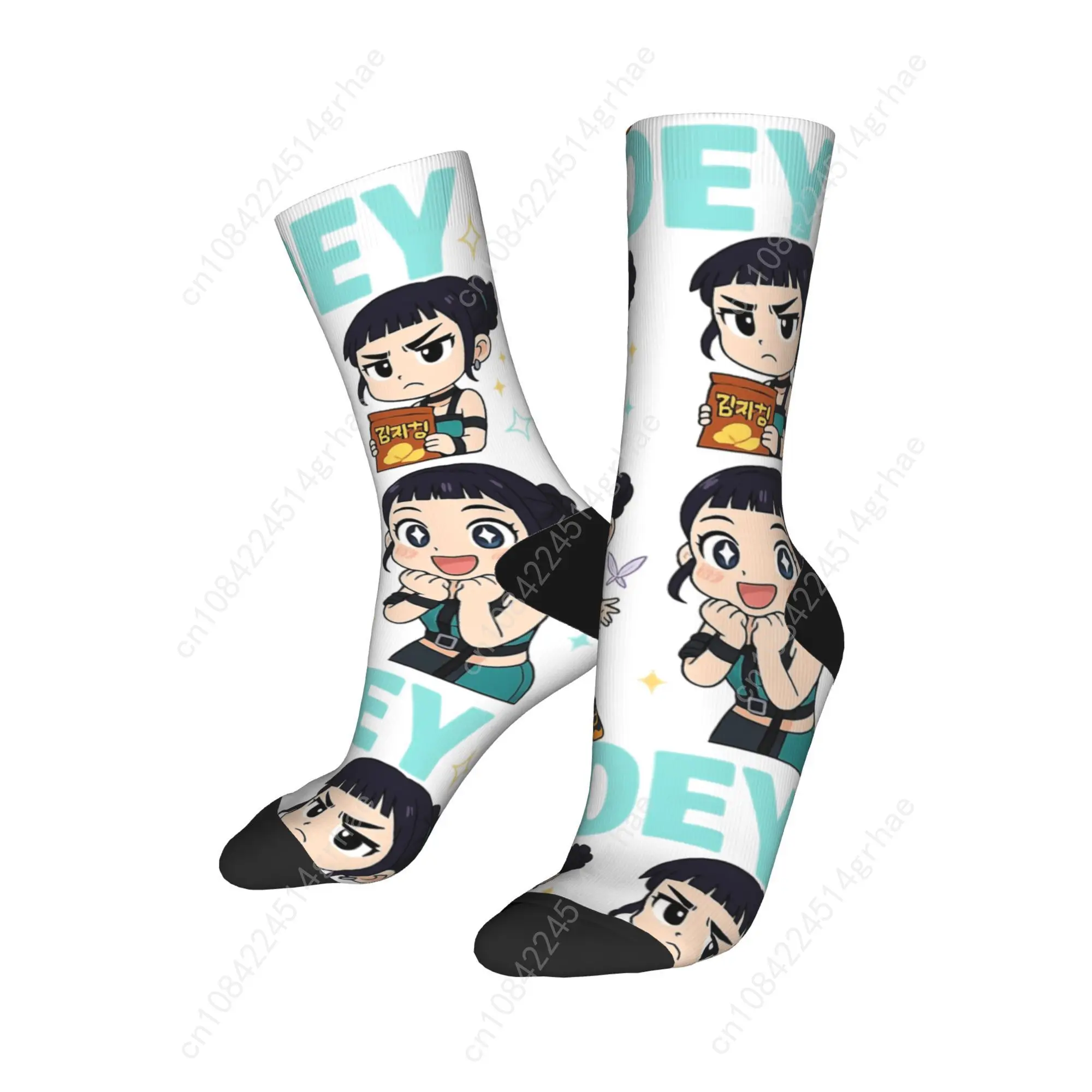 Kpop Demon Hunters Zoey Huntrix Girls Socks  Graphic Stockings Non Slip Couple Socks Soft Breathable Spring Gothic Running Socks