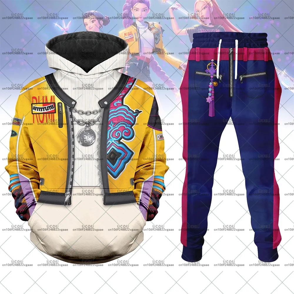 الخريف الشتاء Y2k Kpop شيطان الصيادين هوديي البلوز سراويل تقليدية هالوين زوي ميلا رومي تأثيري مجموعة ساجا فتاة جوي هدية #1