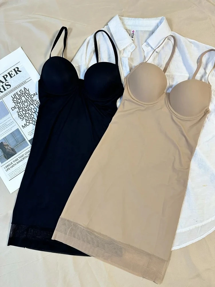 Women Shapewear Dress with Built-in Bra Push Up Tummy Control Bodycon Slip Seamless Postpartum Shaper for Plus Size