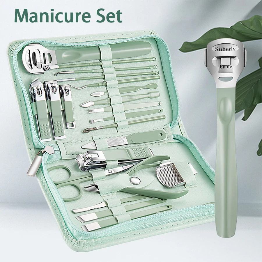

Christmas Gift New Nail Clipper Set Wholesale Stainless Steel Beauty Set Zipper Bag Manicure Knife Clipper Nail Nail Tools