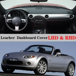 Dashboard Dash Mat Cover PU Leather Pad Sunshade Anti-UV Carpet Car Accessories For Mazda Mx5 Nc G3 2005 2006 2007 2008 - 2015