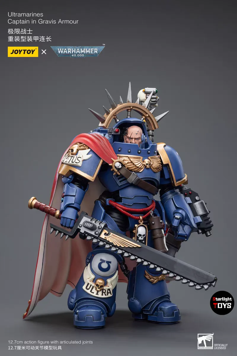 

Доставка в течение 24 часов】Фигурка JOYTOY Warhammer 40K 1/18: Капитан Ультрамаринов в броне Гравис