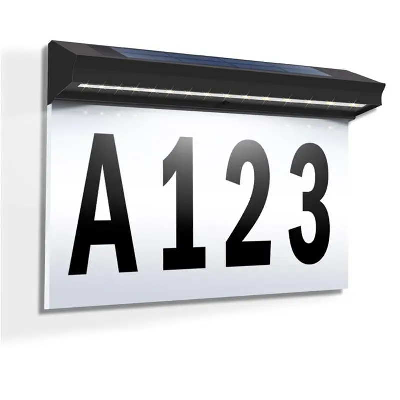 

Светодиодные номера домов ABBP-Solar для наружного освещения, светящиеся таблички с номерами и адресами для двора, настенные или напольные.