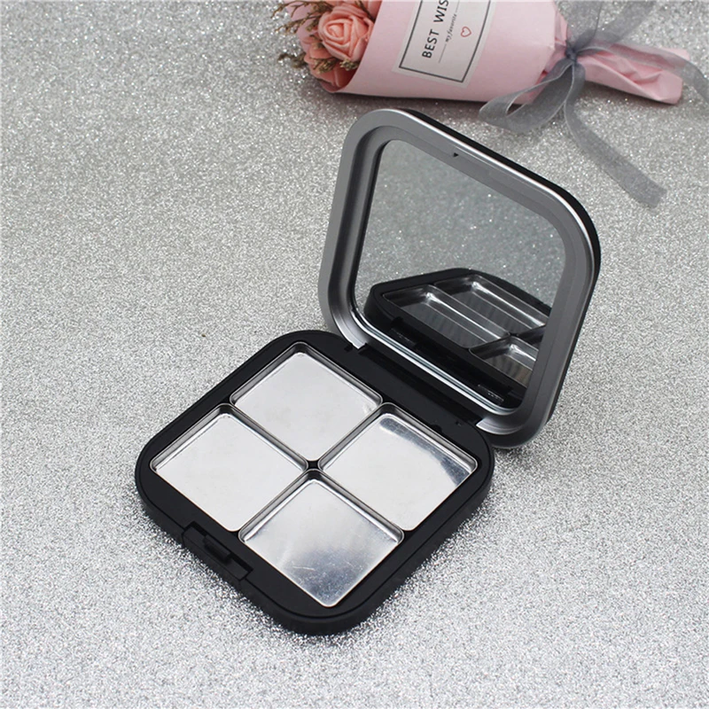 Paleta de cosméticos magnética vacía negra mate, colorete de sombra de ojos, caja de maquillaje de belleza DIY, dispensador de maquillaje con purpurina, caja de vacío, 1Pc