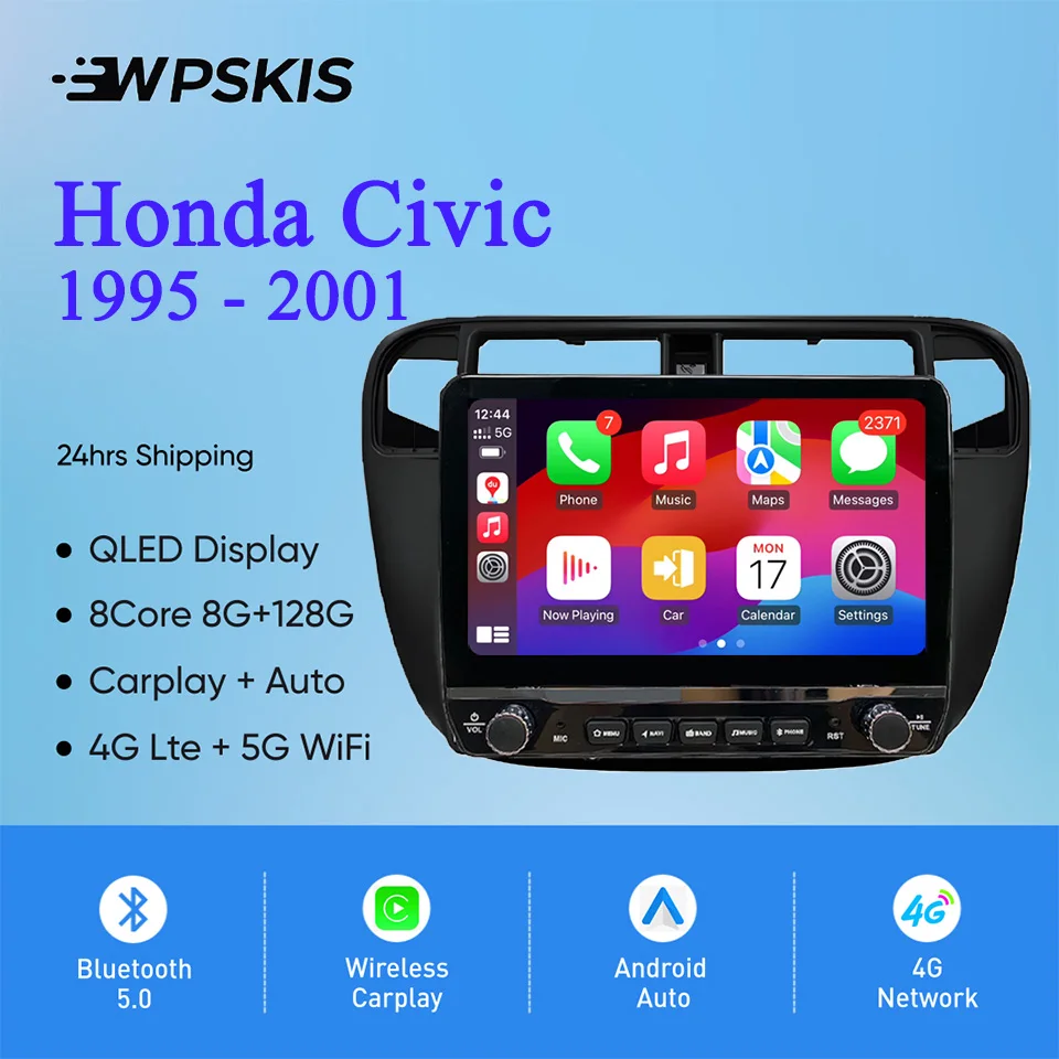 2Din Android 14 Autoradio Multimedia PC Tablet For Honda Civic 1996 - 2001 GPS DVD Video Music Player Car intelligent systems