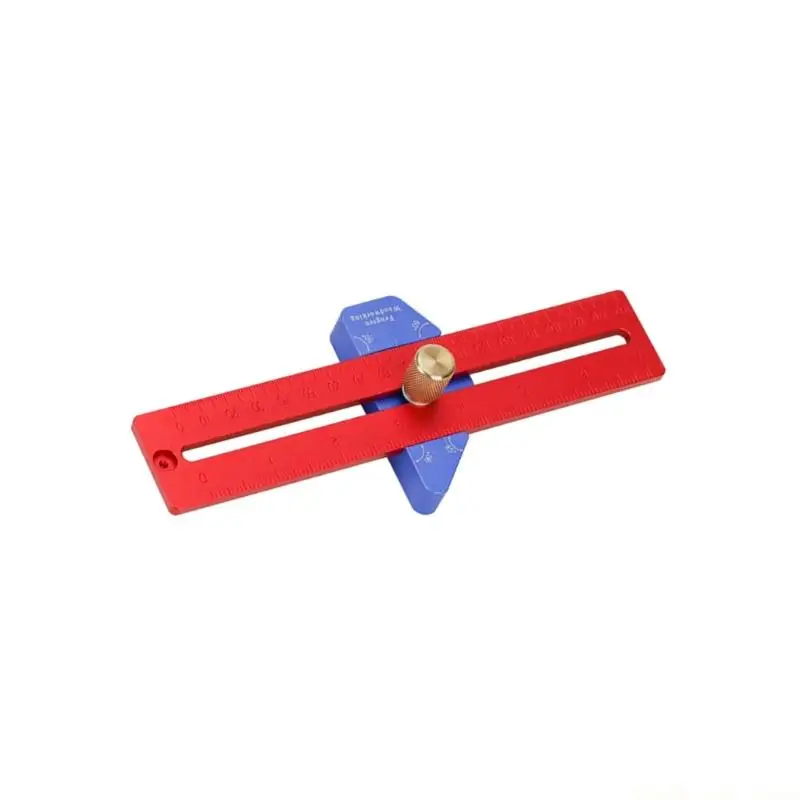 A2BE Woodworking Scriber Adjustable T Type Scribing Line Ruler Multifunctional Marking Gauge Aluminum Measuring Tool