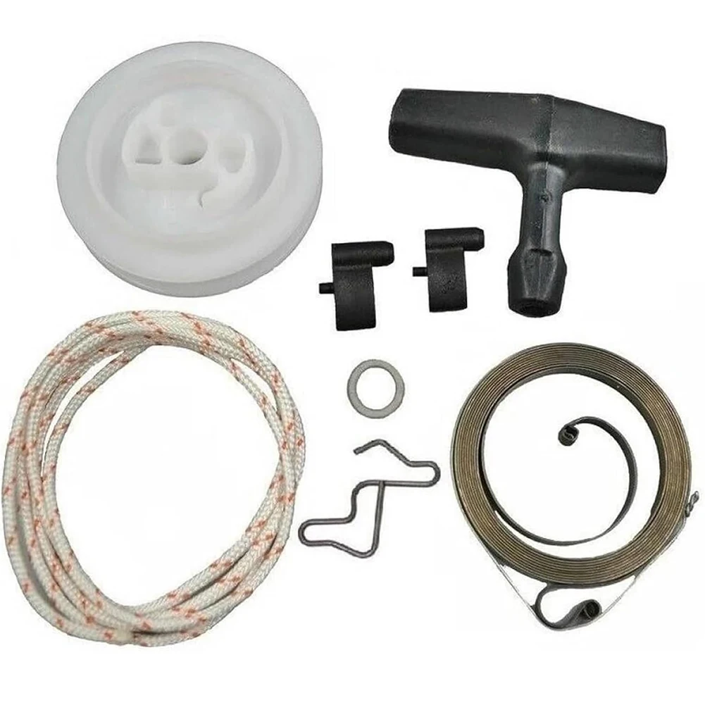 1set Recoil Pull Starter Rebuild Kit Recoil Rewind Spring Starter Pulley Handle Rope For 034 036 044 MS340 MS360 MS361 Chainsaw