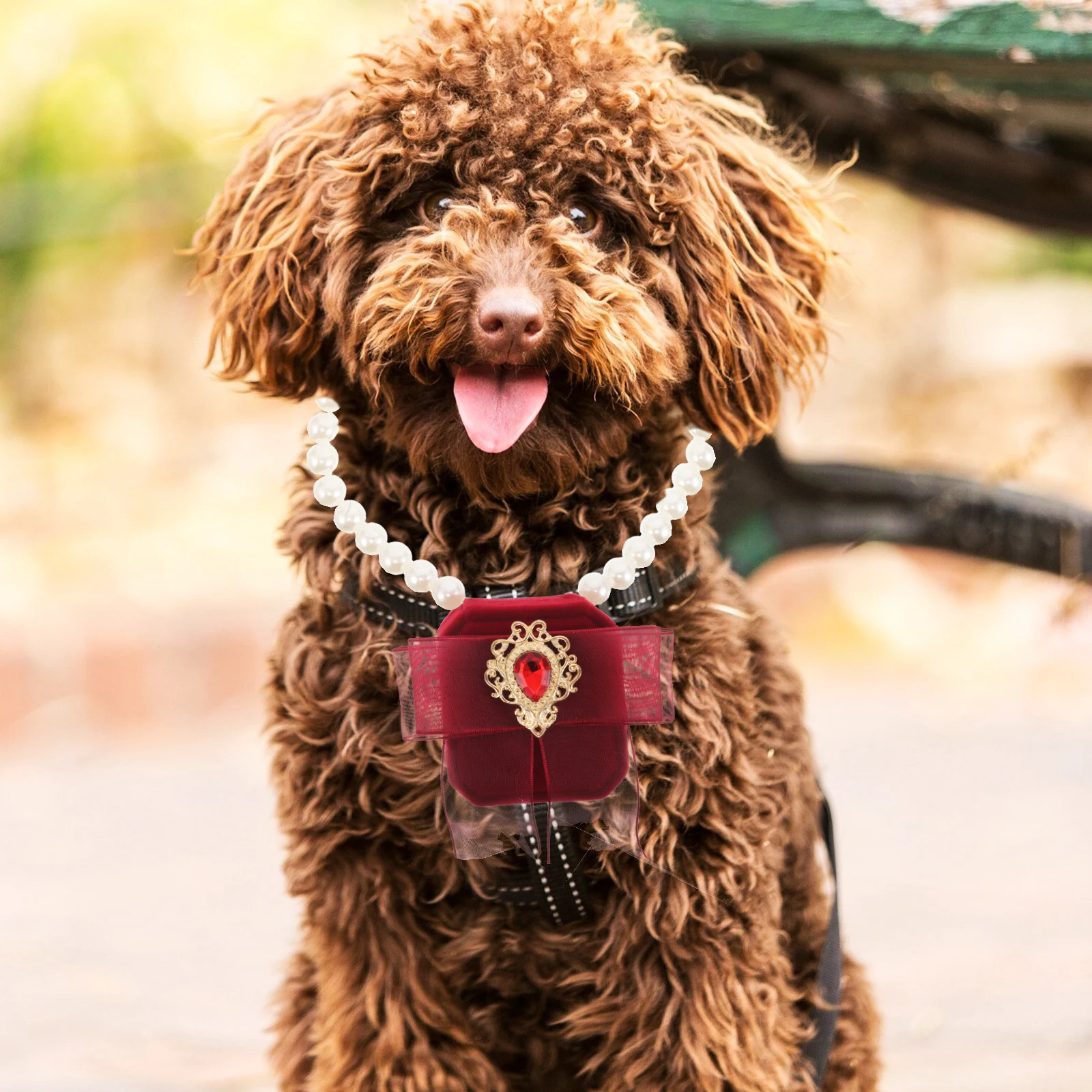 

Ring Box Pet Necklace Dog Pearls Collar Bow Tie Dress Accessories Wedding Supplies Jewelry Packaging Tools Lightweight Durable