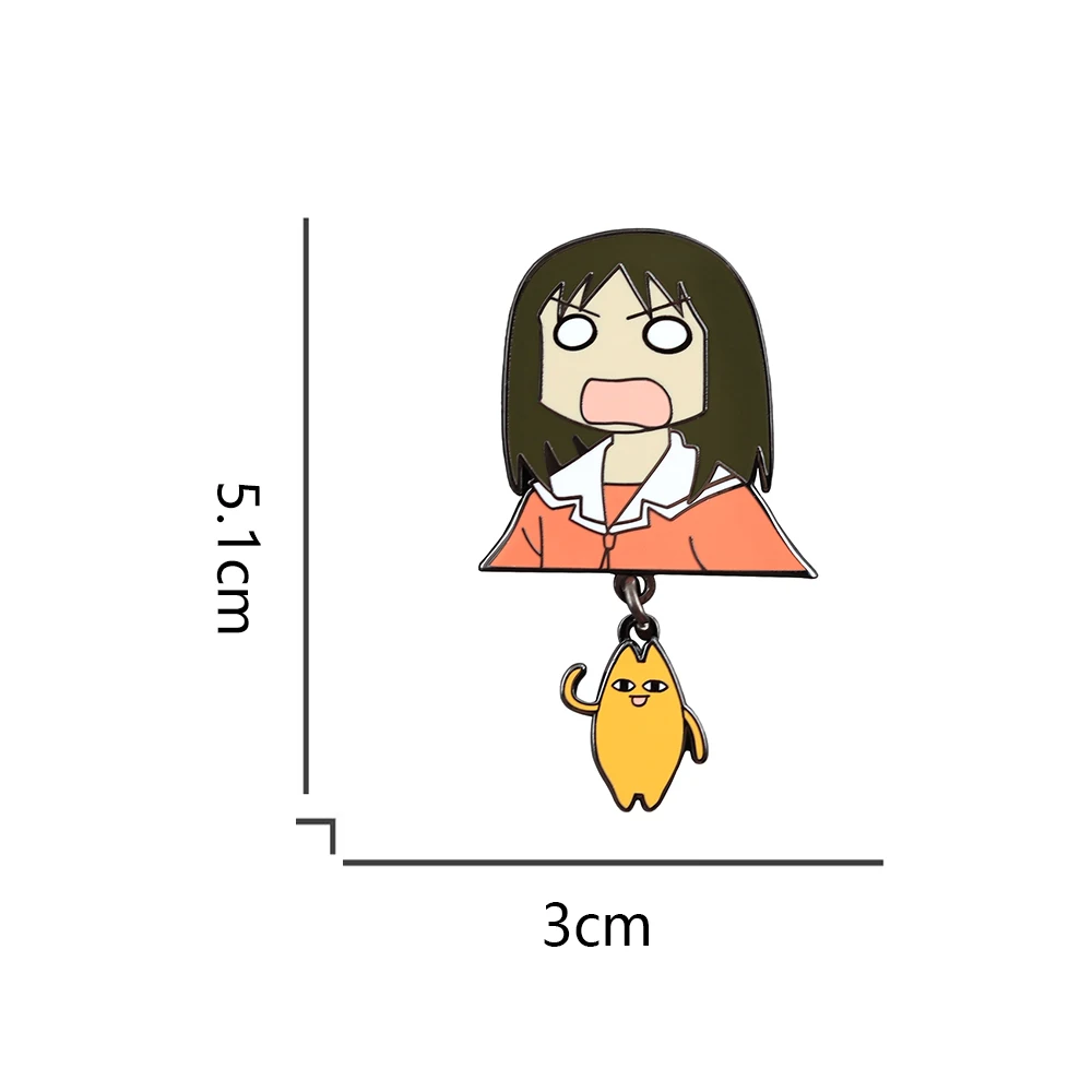 شخصية كرتونية Kasuga Ayumu بروش لطيف مخلوق تشيو الأب قلادة Azumanga Daioh أنيمي شارة صديق هدية ملحق دبوس