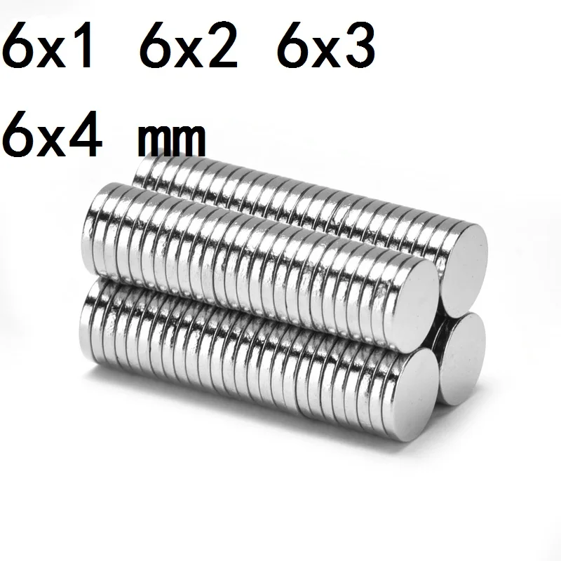 

10 20 50 PCS/LOT NdFeB Magnet 6*1 6*2 6*3 6*4 N35 Disc MAGNET 6x1 6x2 6x3 6x4 Round Speaker magnets 6mm imanes