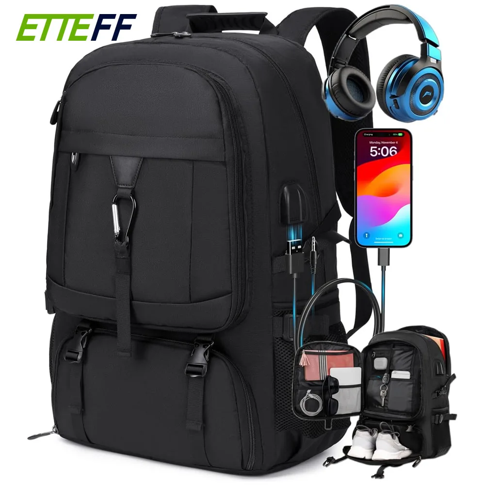 

Travel Large 50L/80L Backpack Carry On Backpack Durable Fit for 17-18 Inch Laptop for Men and Women hiking airplane shoes bag