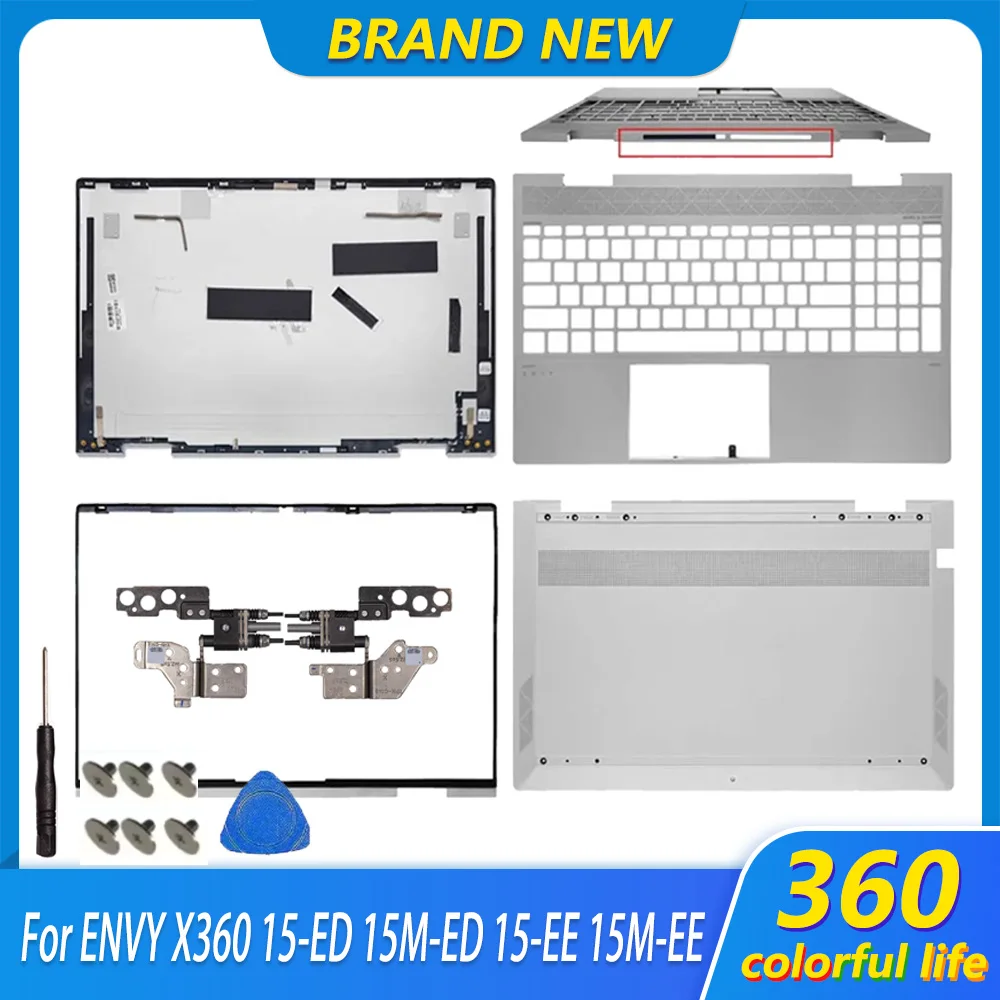 New For ENVY X360 15-ED 15M-ED 15-EE 15M-EE Laptop LCD Back Top Cover Hinges Palmrest Bezel Lower Bottom Case L93204-001 15.6