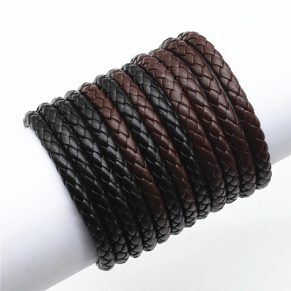 WestBull Men 2 layers PU Brown Black Leather Bracelets Vintage Women Bangle Handmade Woven Homme Wholesale Jewelry