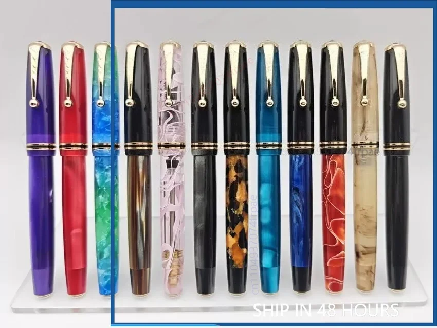For ADMOK28 Button Negative Pressure Fountain Pen Ink Blotter Schmidt No.6 BOCK Nib Vintage Retro Pen(Negative Pressure Version)