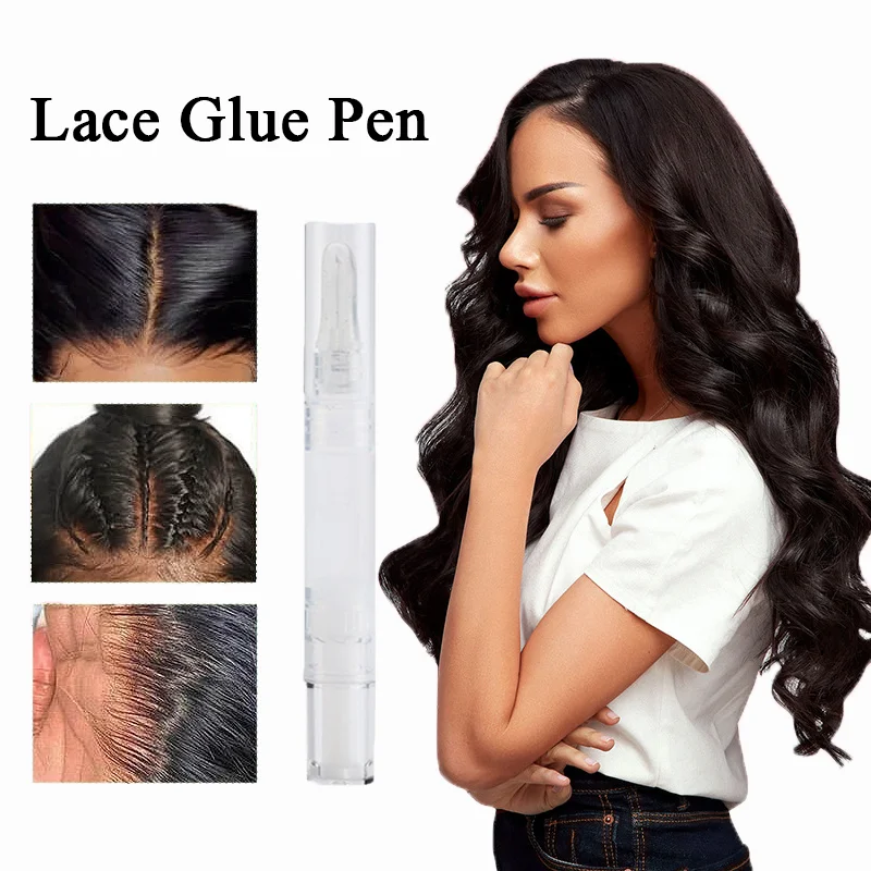 

Frontal Lace Wig Glue Pen Waterproof Travel Portable Hair Glue Strong Hold White Traceless Invisible Liquid Glue 5ML