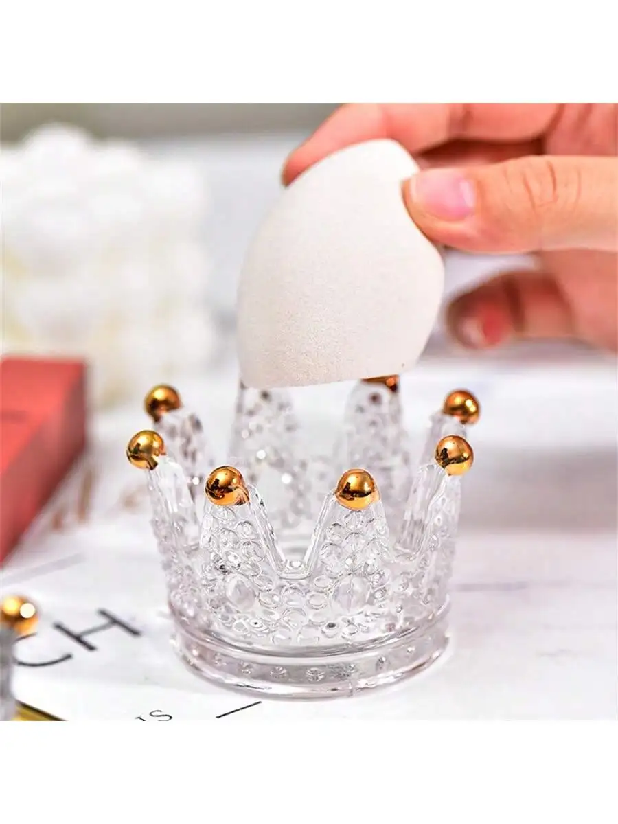 crystal glass crown beauty storage box, mini crown storage box, can store necklaces, earrings, bracelets, hair clips