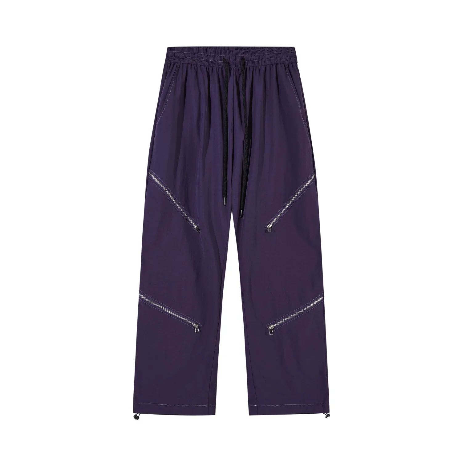 

MADE EXTREME Multi-zipper Lightweight Sweatpants Purple Black