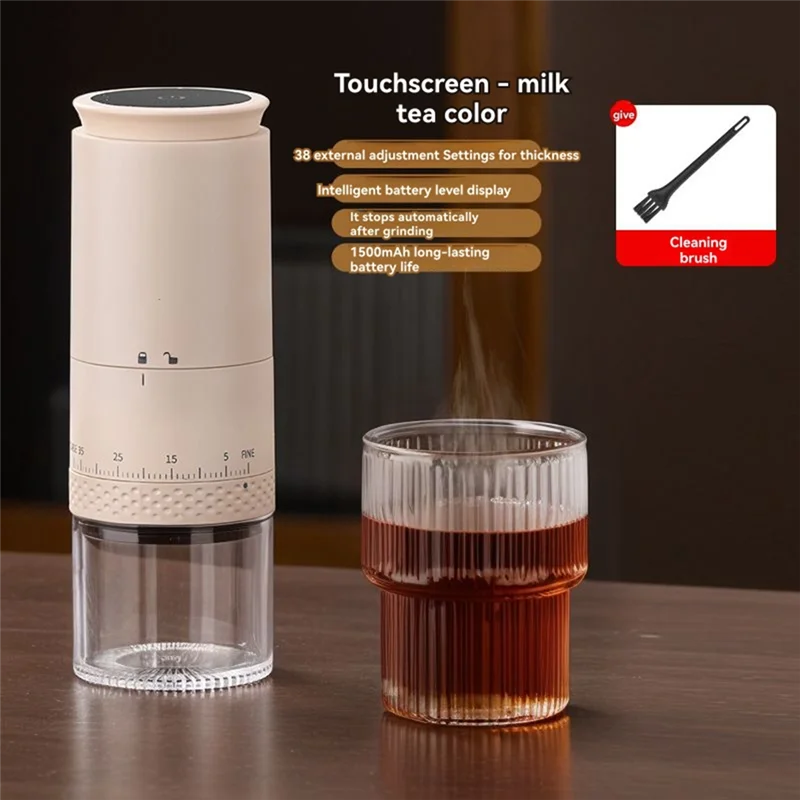 

A74G-Electric Coffee Grinder Automatic Grinder Coffee Grinder Grinding Coffee Beans And Pressing Powder Home Use Portable