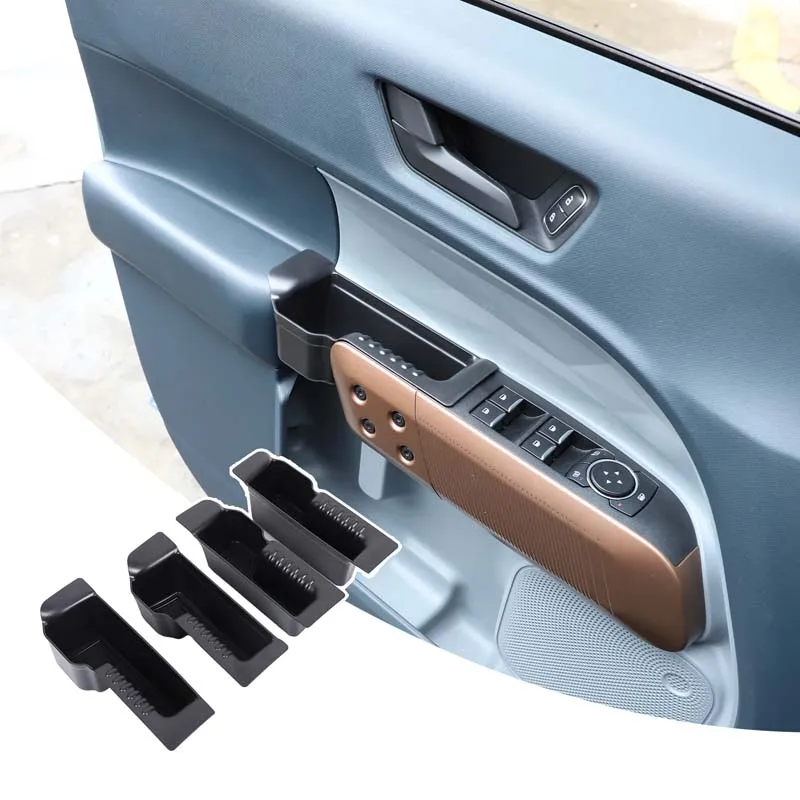 

For Ford Maverick 2022-2025+ TPE Black Car styling Car door storage box mobile phone tray car interior accessories 4Pcs