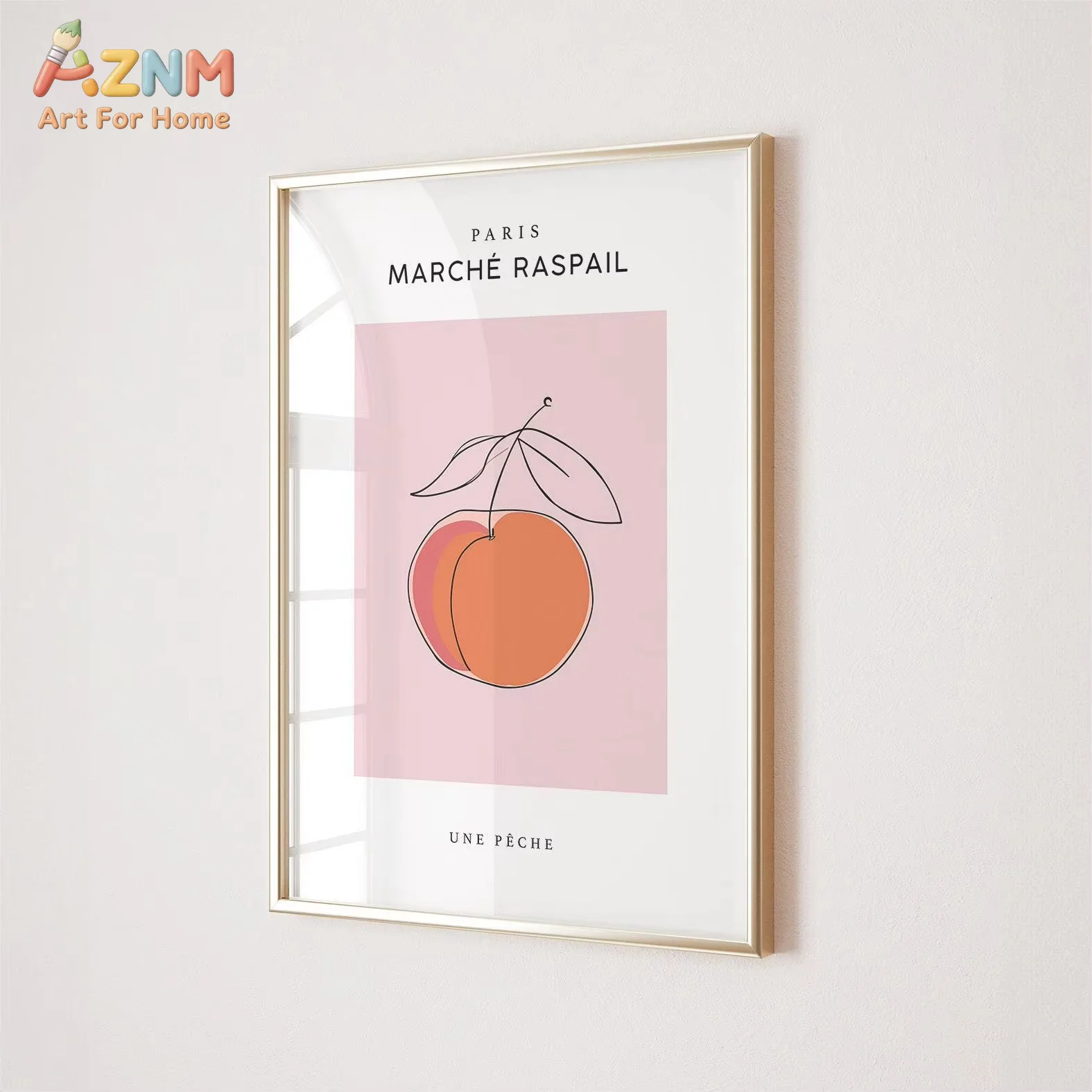 AZNM Blush Pink Set Fruit Market Posters Pastel Pink Blush Wall Art Colourful Wall Art Kitchen Wall Art Dining Room Prints
