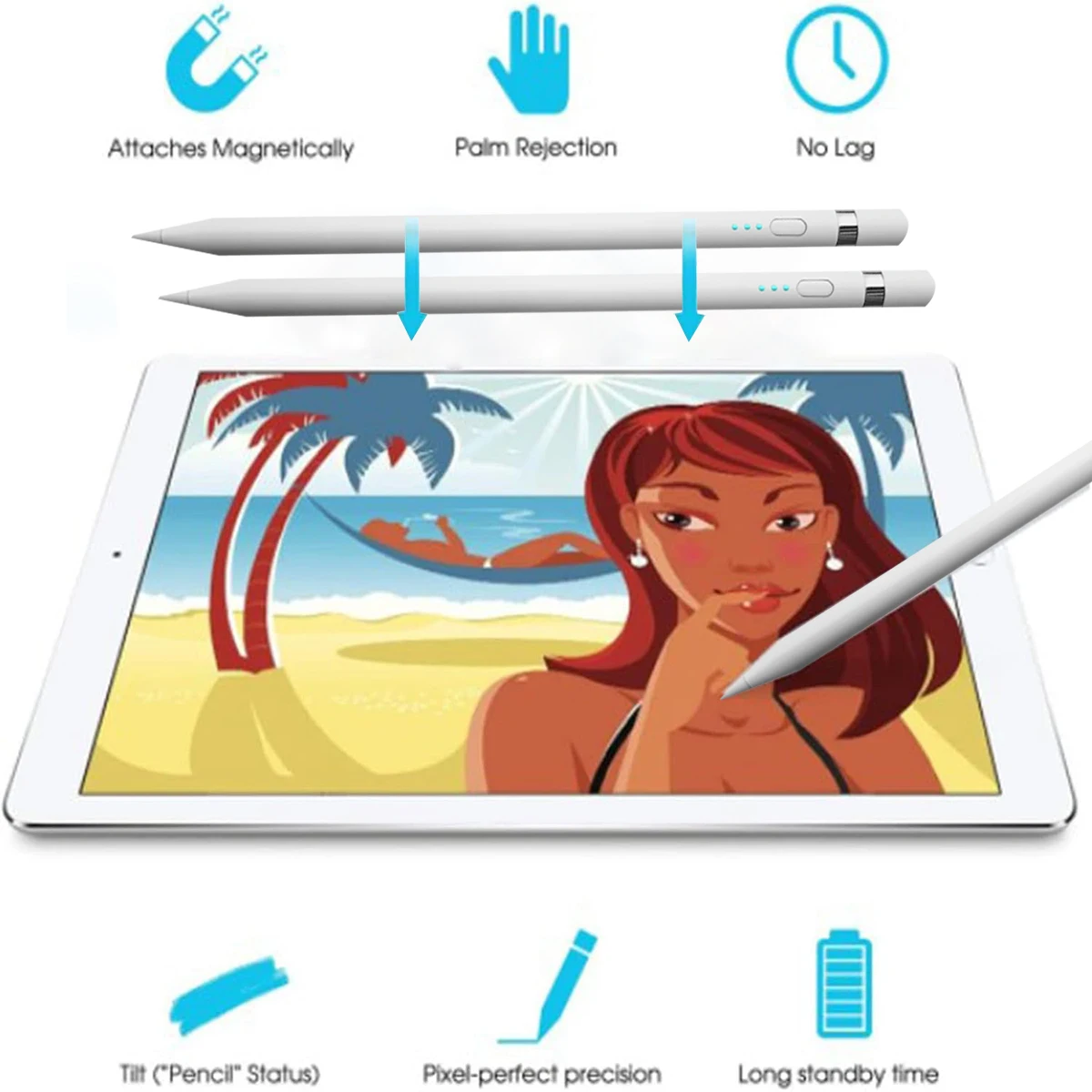 قلم ستايلس لجهاز iPad Apple: شحن سريع لقلم iPad Pencil Apple مع حساسية إمالة رفض اليد - قلم لجهاز iPad 10/9/8/7/6، #3