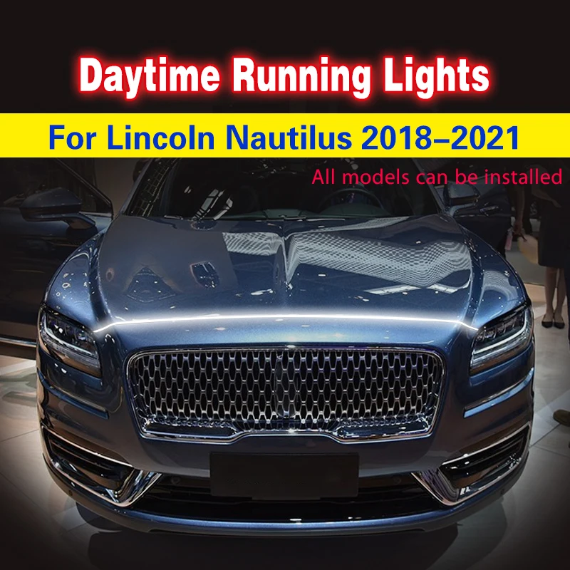 

For Lincoln Nautilus 2018-2021 Car Waterproof LED Daytime Running Fog Lamp Light Decorative Atmosphere Lamps Ambient Lights