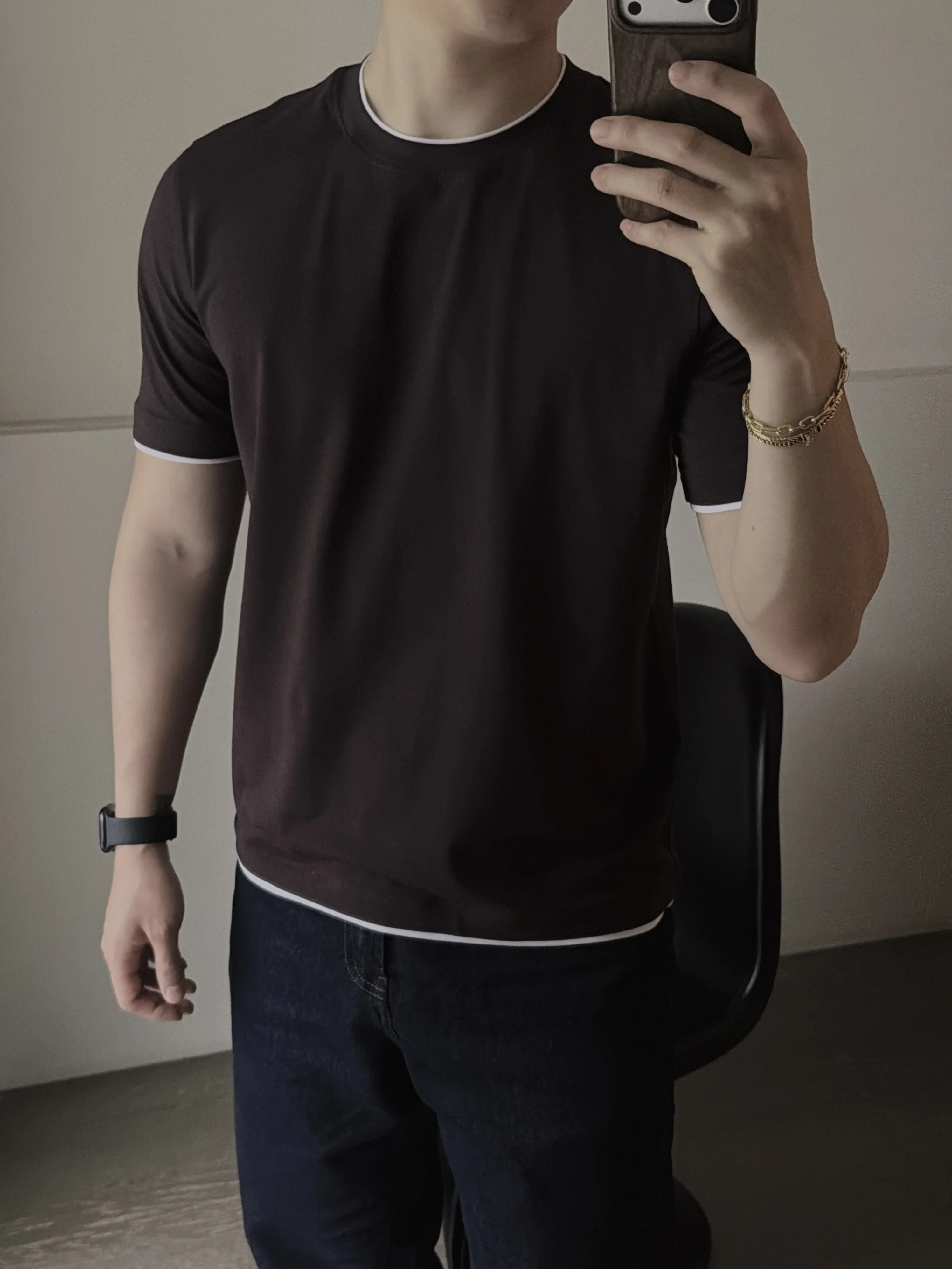 Camiseta Masculina de Manga Curta Casual com Gola Redonda Levis em Mistura de Algodão Respirável e Confortável para o Verão Marca GGG Complex