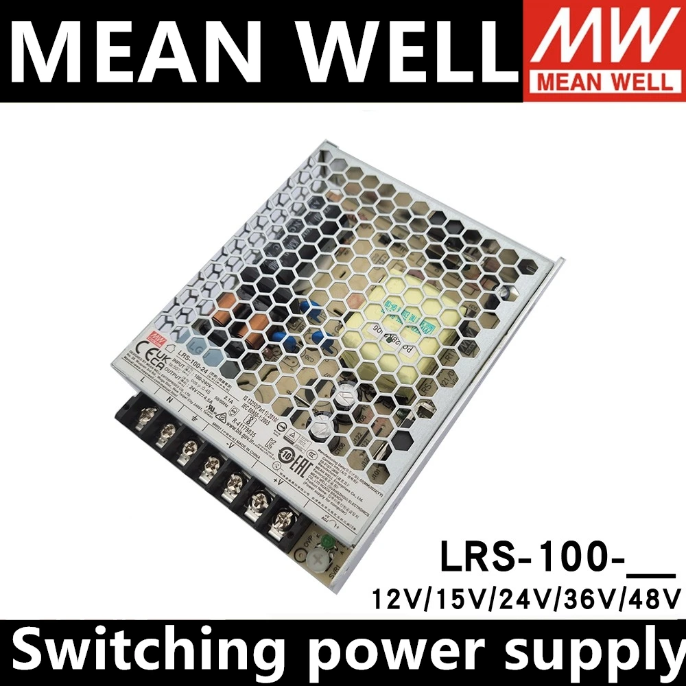 MEAN WELL 100W 5V 12V 15V 24V 36V 48V Single Output Switching Power Supply LRS-100-12 LRS-100-5 LRS-100-24 LRS-100-36 LRS-100-48