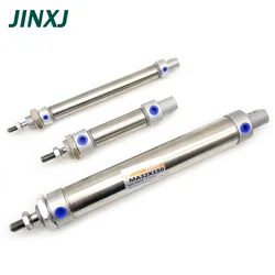 Small Pneumatic Cylinder Stainless Steel MA16/20/25/32/40mm Bore With Magnetic Ring 10-500mm Stroke CA Type Mini Air Cylinders