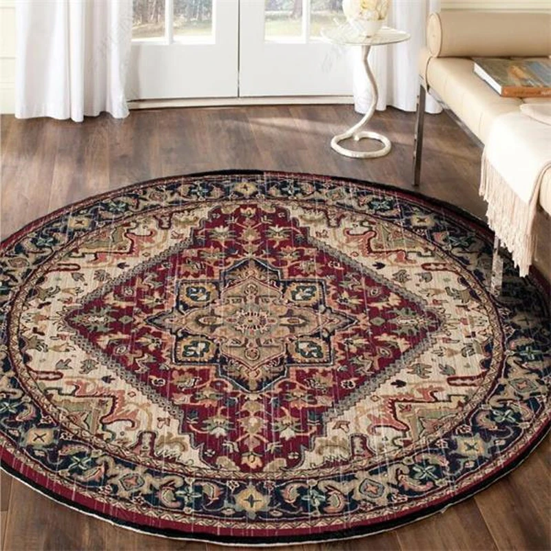 Round Carpet Large Area Rugs Washable Entrance Door Mat Bedside Living Room Decoracion Home Antiskid Floor Mat Luxury Retro