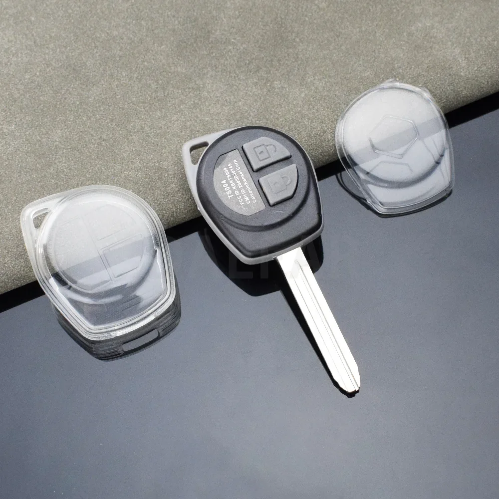 Soft TPU Transparent Remote Car Key Case Shell for Suzuki Grand Vitara SWIFT 2 Buttons Key Cover Protector Rings Accessories