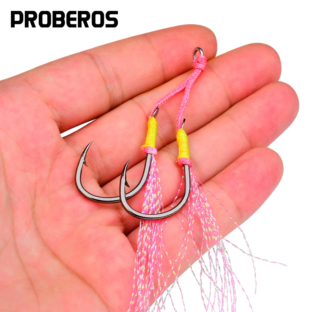 PROBEROS 5Pcs/lot High Carbon Steel Hooks ie Bright Silk Sea Fishing Iron Plate Fish Hook Barbed Fishing Hook Wholesale