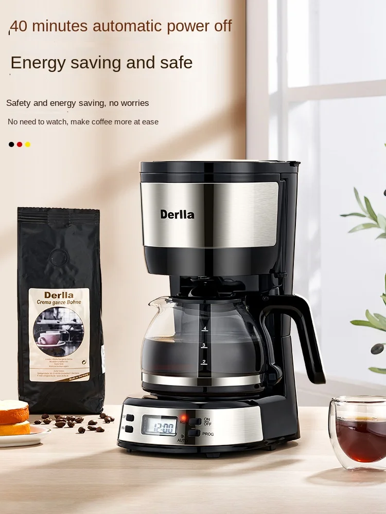 Fully semi-automatic American coffee machine household small brewed drip coffee powder pot office mini one person