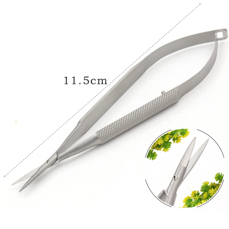 Stainless Steel Scissors Squeeze Straight Cuticle Scissor Dead Skin Cutter Open Eye Microscissors Manicure Tools 12cm