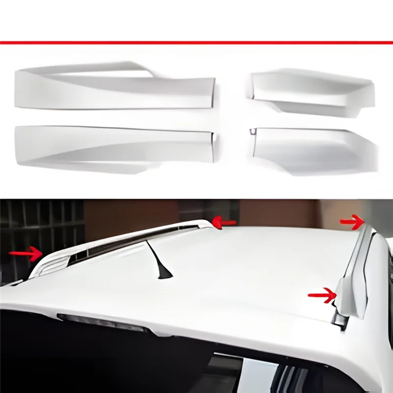

OB-For Toyota RAV4 XA30 2006-2012 Roof Luggage Rack End Cap Cover 4Pcs Silver Car Roof Rail Protection Cover Set