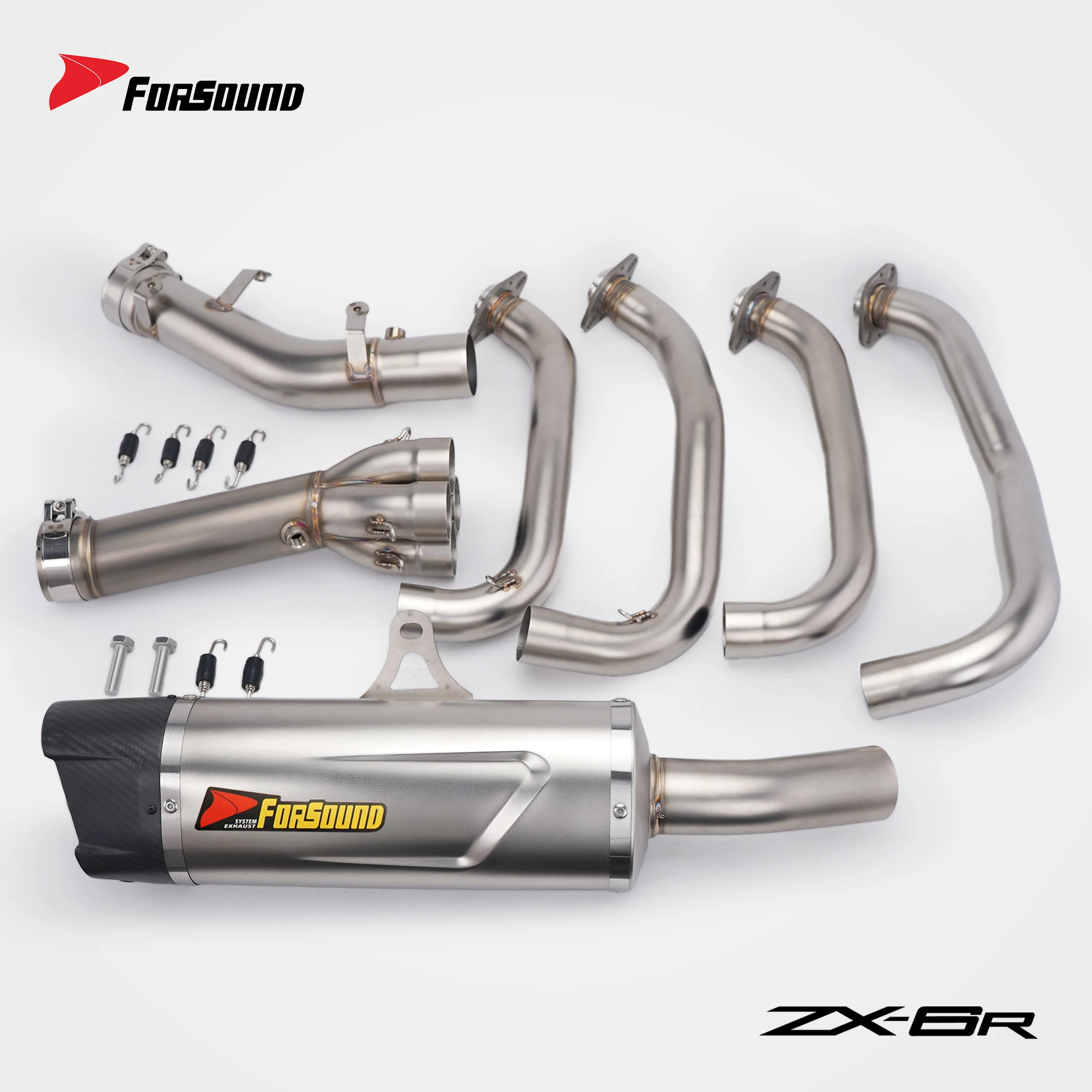 Motorcycle RS Slip On Exhaust Front Link Pipe For Kawasaki Ninja ZX6R New 636 2013-2026 Connect Original Full Exhaust System Esc