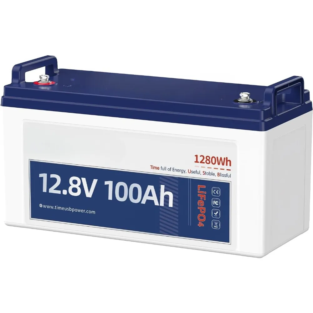 

12V 100Ah LiFePO4 Battery, 4000+ Deep Cycle Lithium Battery, Built-in 100A BMS, Ideal for Trolling Motor, RV, Solar Panel System