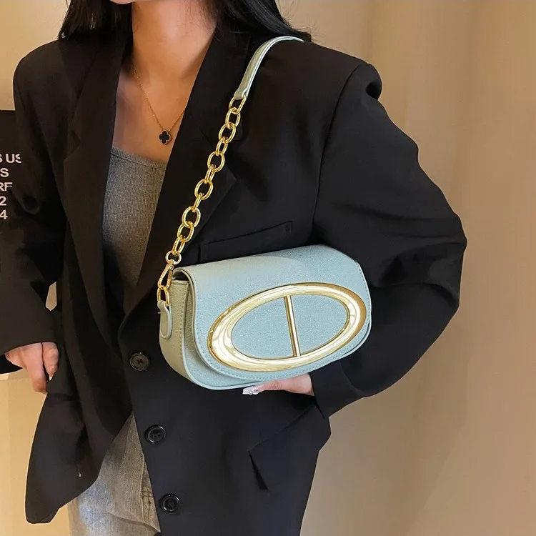 2024 New Ladies Underarm Bag Women\'s Chain Messenger Bags Fashion Versatile PU Leather Crossbody Shoulder Small Square Bag