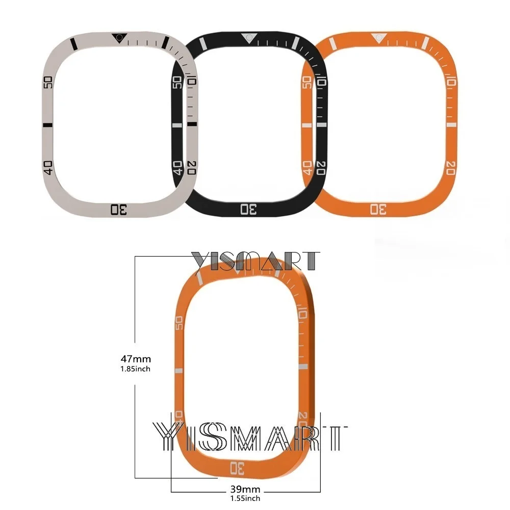 Apple Watch用ベゼル,超高品質アルミニウム合金フレーム,カバーケース用アクセサリー,49mm