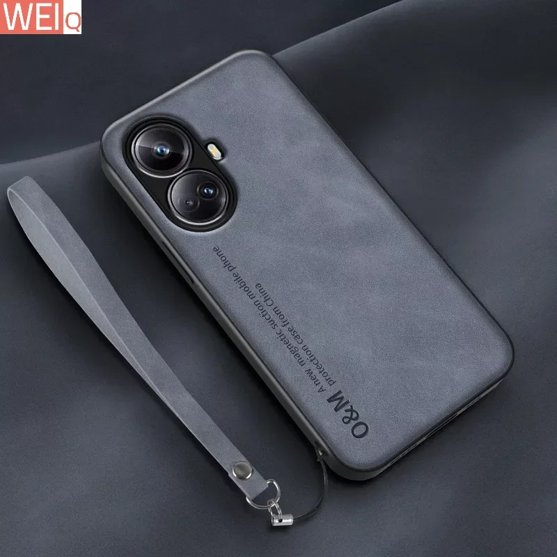 

Для OPPO Realme 10 Pro Plus чехол искусственная кожа с ремешком Магнитная защитная задняя крышка для OPPO Realme GT Neo 2 3 3T GT 2 Pro
