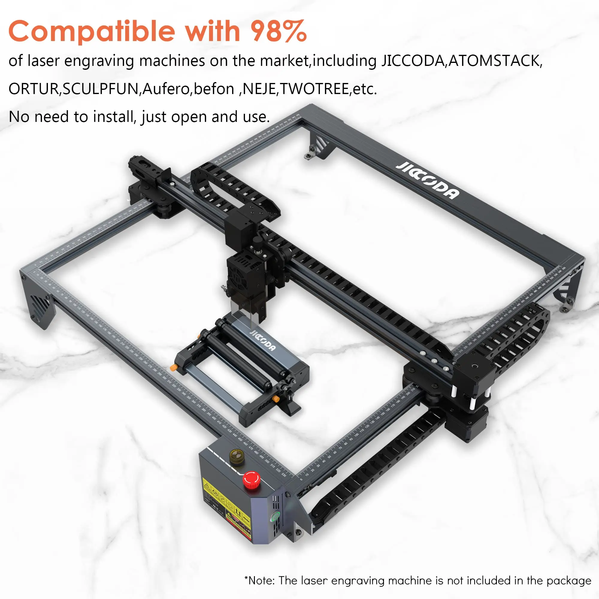 Laser Rotary Silicone Roller for Engraving Cylindrical Objects of Different Sizes and Longer Objects,Support LaserGRBL/LightBurn
