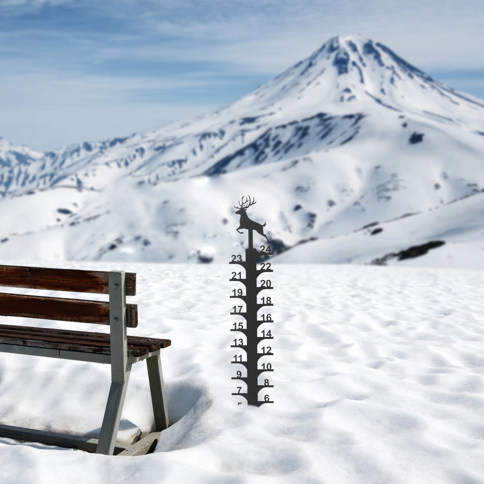 

Christmas Elk Snow Gauge Premium Iron Outdoor Snow Measurement Ruler for Garden Yard Patio Winter Decor Christmas Decor