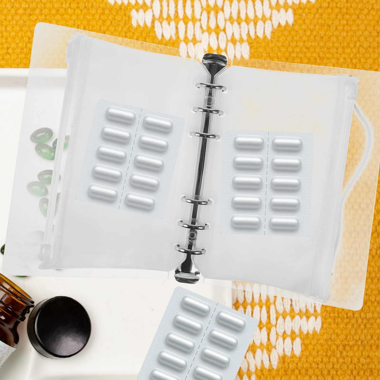 

1 комплект, герметичные пакеты-органайзеры для таблеток формата А6, самоклеящаяся дорожная сумка для лекарств, многоразовый небольшой держатель для таблеток, Eva для хранения