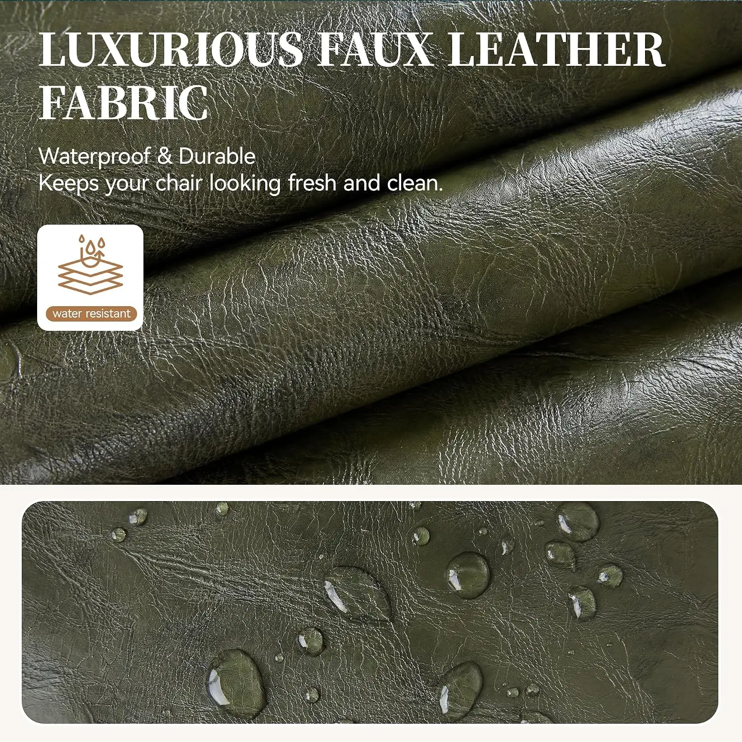 Faux Leather Accent Armchair Set 2, Button Tufted Back, Mid Century Club Chair Wood Legs Living Room Bedroom Green, Customized