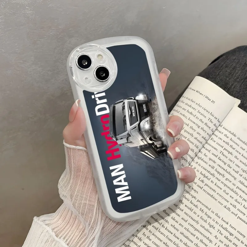 Man Trucks Logo Telefoonhoesje Voor Iphone 14 Pro Max 11 12 13 Mini X Xr Xs 7 8 Plus Angel Ogen Grote Pupil Lens Siliconen