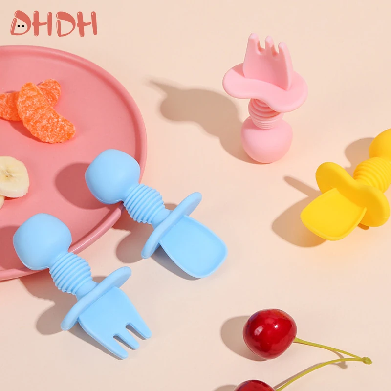 

Набор силиконовых ложек для детей, обучающаяся, обучающая ложка, детская силиконовая мягкая ложка, пластиковая коробка из полипропилена, коробка для детской посуды