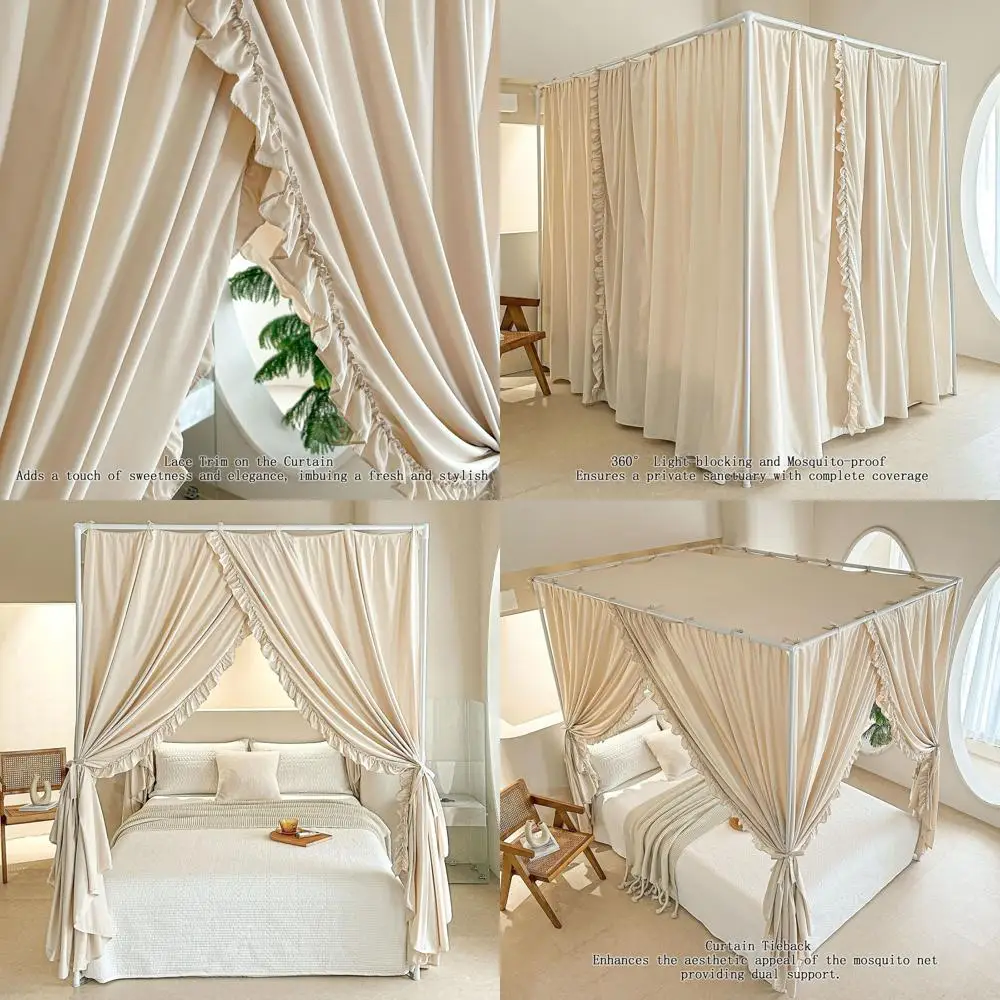 

Шторы для кровати цвета хаки с завязками, ветрозащитные и светонепроницаемые, идеально подходят для декора спальни девочек и взрослых.